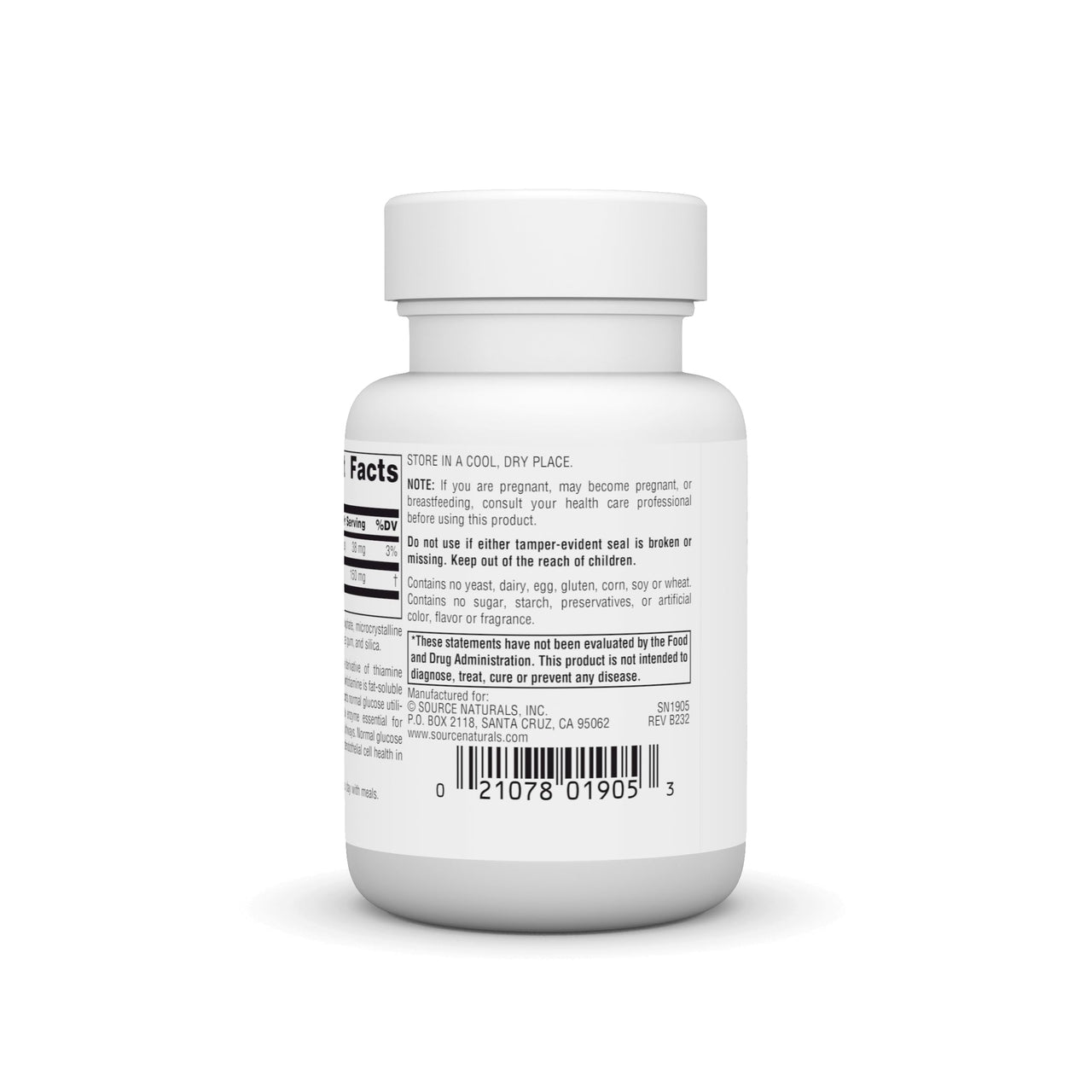 Source Naturals: Benfotiamine, Fat Soluable Source of Vitamin B-1 (Thiamine) 150 mg 30 Tablet