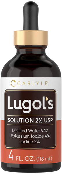 Carlyle Lugols Iodine 2 Percent | 4 fl oz (Pack of 1) | Potassium Iodide and Iodine Solution 2% Liquid Drops