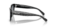 Thumbnail for Coach HC8379U Universal Fit Sunglasses, Grey Pearl Signature C/Light Silver Mirrored, 54 mm