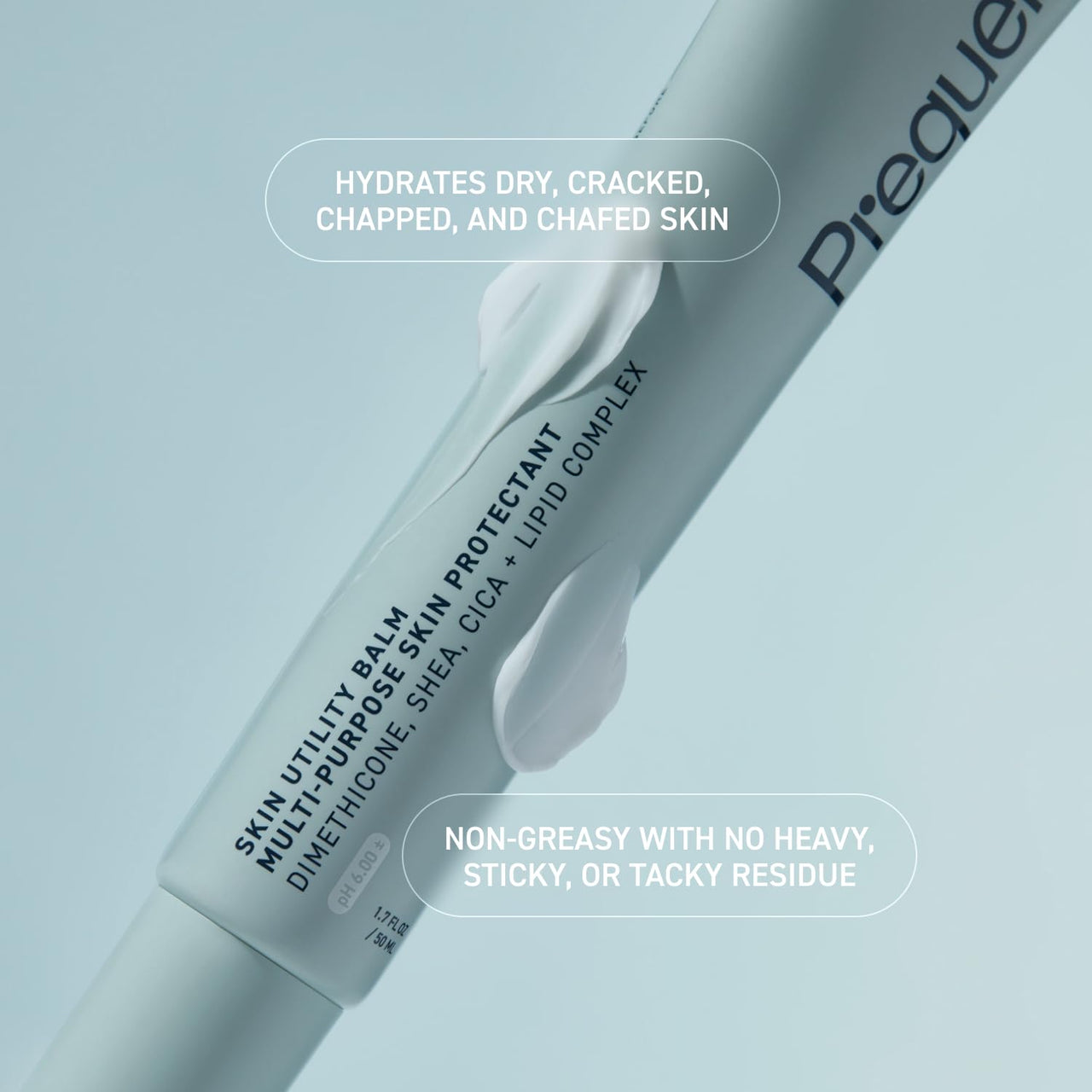 Prequel Skin Utility Balm. Advanced Occlusive Face Cream for Dry Skin, Moisturizer for Sensitive Skin. Thick Non-Comedogenic Barrier Protection with Dimethicone and Shea Butter. 1.7oz Tube