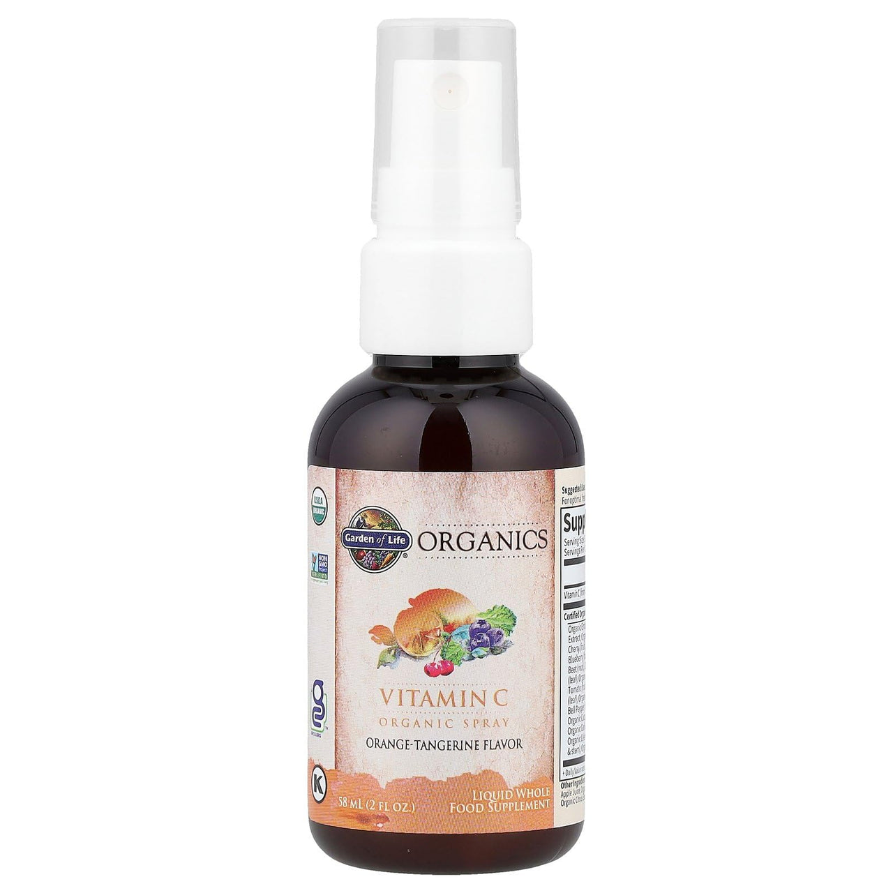 Garden of Life Organics Vitamin C Spray Featuring Amla Berry – Liquid Vitamin C Supplement for Immune & Skin Health Support, USDA Organic, Non-GMO, Vegan, Orange Tangerine Flavor, 2 Fl Oz Bottle