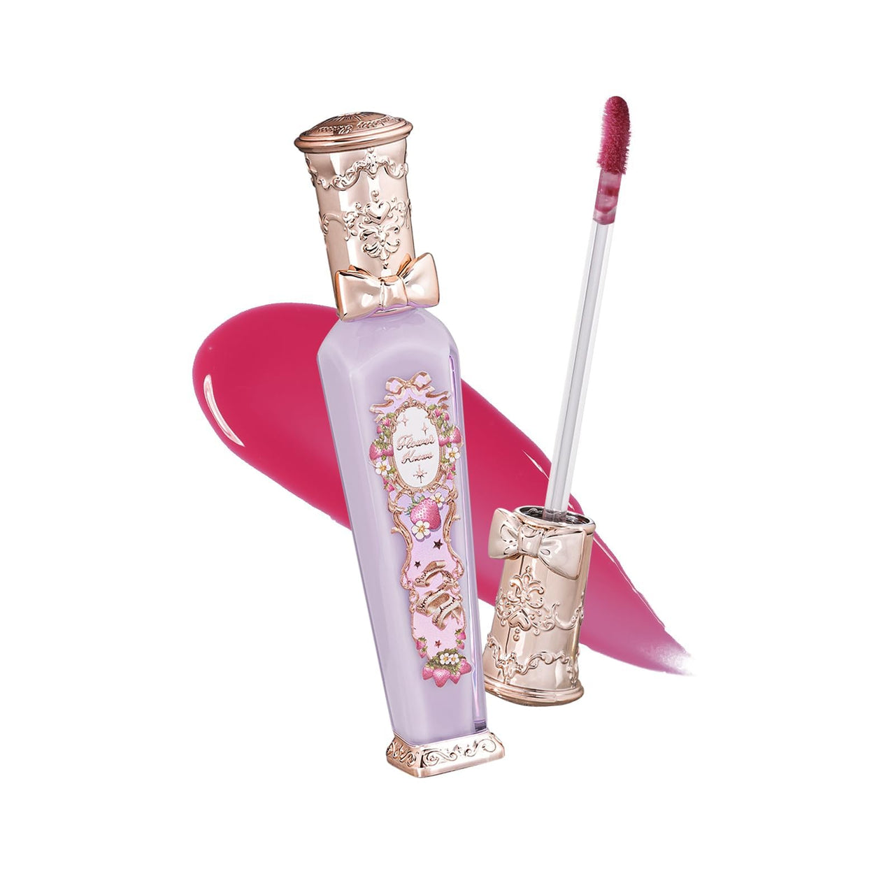 Flower Knows Violet Strawberry Rococo Glowy Lip Gloss,Moisturizing Shine Berry Pink Lip Plumper Oil,Hydrating Lip Tint for Girls&Women,Vegan & Cruelty-Free,0.12 Fl Oz(G04 Blackberry Jam)