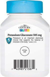 Thumbnail for 21st Century, Potassium Gluconate, 595 mg, 110 Tablets