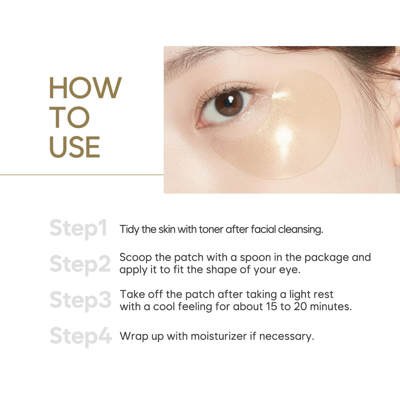 Petitfee Gold Hydrogel Eye Patch 60ea (30pairs) - 24k Gold Eye Mask for Moisturizing, Glowy Skin, Hydrating, Skin Elasticity, Youthful Complexion, Ginseng, Collagen