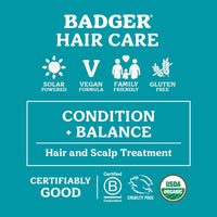 Thumbnail for Badger Organic Argan Hair Oil, Restore a Healthy Shine to Dry Brittle Hair, Organic Moroccan Argan Oil Hair Moisturizer/Hair Serum, 2 fl oz Glass Bottle