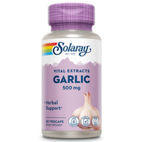 Thumbnail for SOLARAY Garlic Supplement 500mg, Vegan, Odorless Garlic Extract, Traditionally Used for Heart Health and Immune Support, Vegan, Odor Free, Lab Verified, 60 Day Guarantee, 60 Serv, 60 Enteric VegCaps