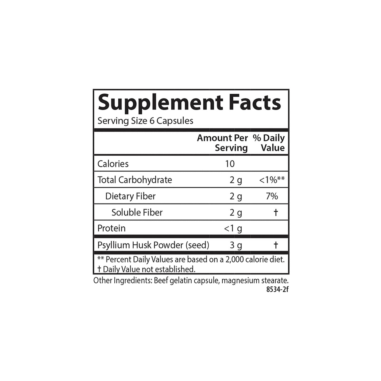 Carlson - Hi-Fiber, 3 g, Psyllium Husk Capsules, Regularity, Colon Health & Heart Function, 100 Capsules