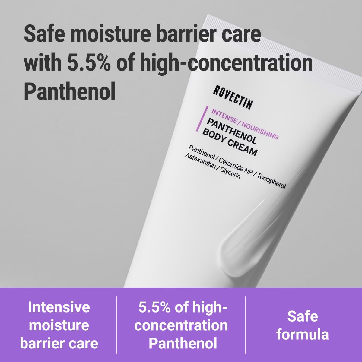 ROVECTIN Barrier Repair Moisturizing Cream - Intense Panthenol Cream for Face and Body | Ceramide Lotion Moisturizer | Anti-Aging with Astaxanthin | Hypoallergenic, Vegan, Korean Skincare (6.1 fl oz)