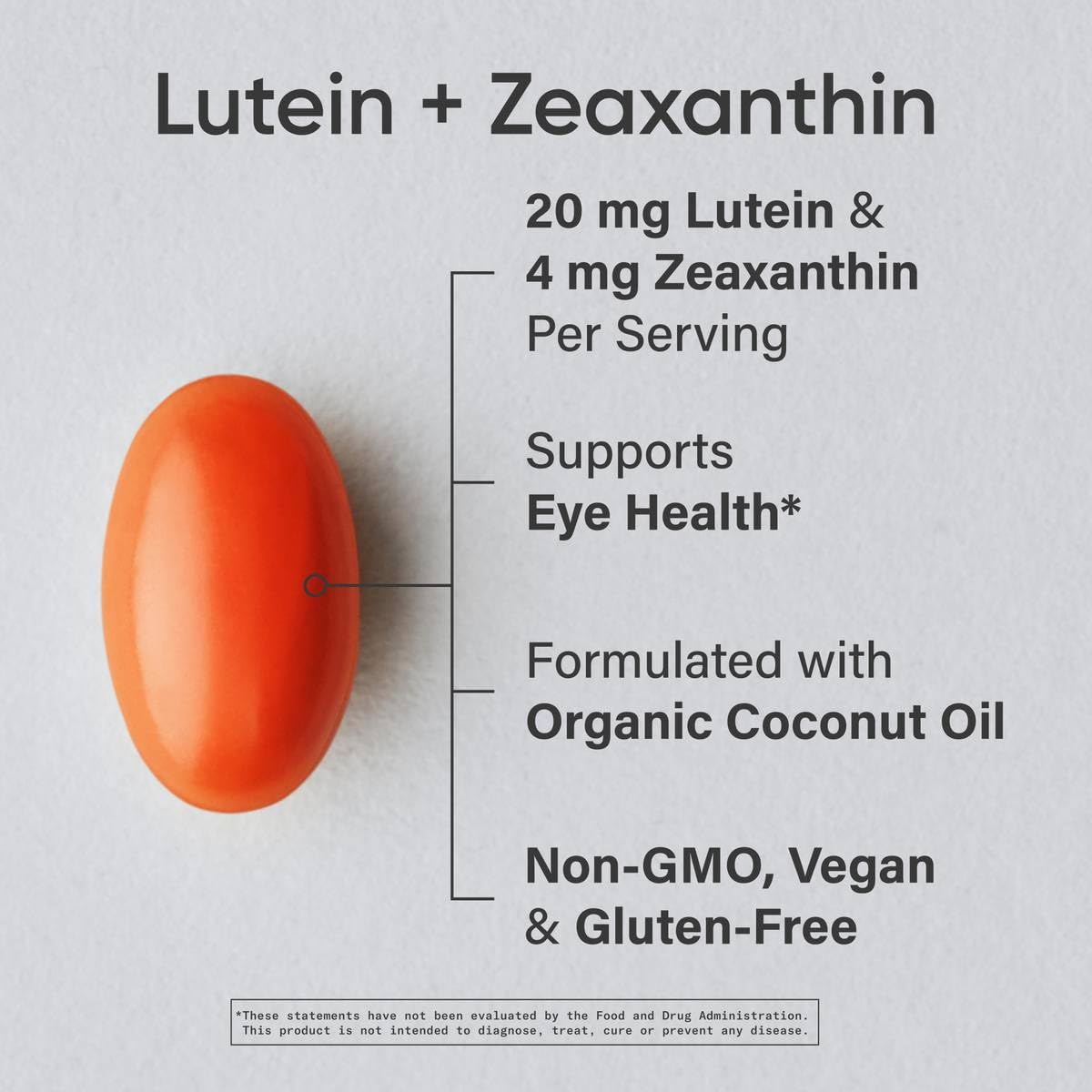 Sports Research® Lutein and Zeaxanthin Capsules - Eye Health Support Supplement Made with Lute-Gen® and Organic Coconut Oil - Vegan Friendly & Non-GMO Verified - 30 Veggie Softgels