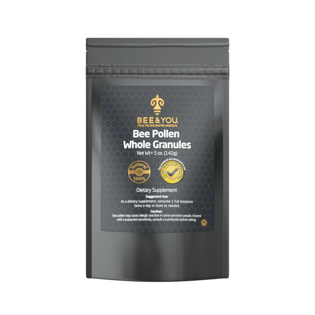 BEE and You Bee Pollen Granules, 5oz Bag, 100% Pure, Natural Supplement, Antioxidants, Proteins, Vitamins, Amino Acids, for Adults, Women, Men