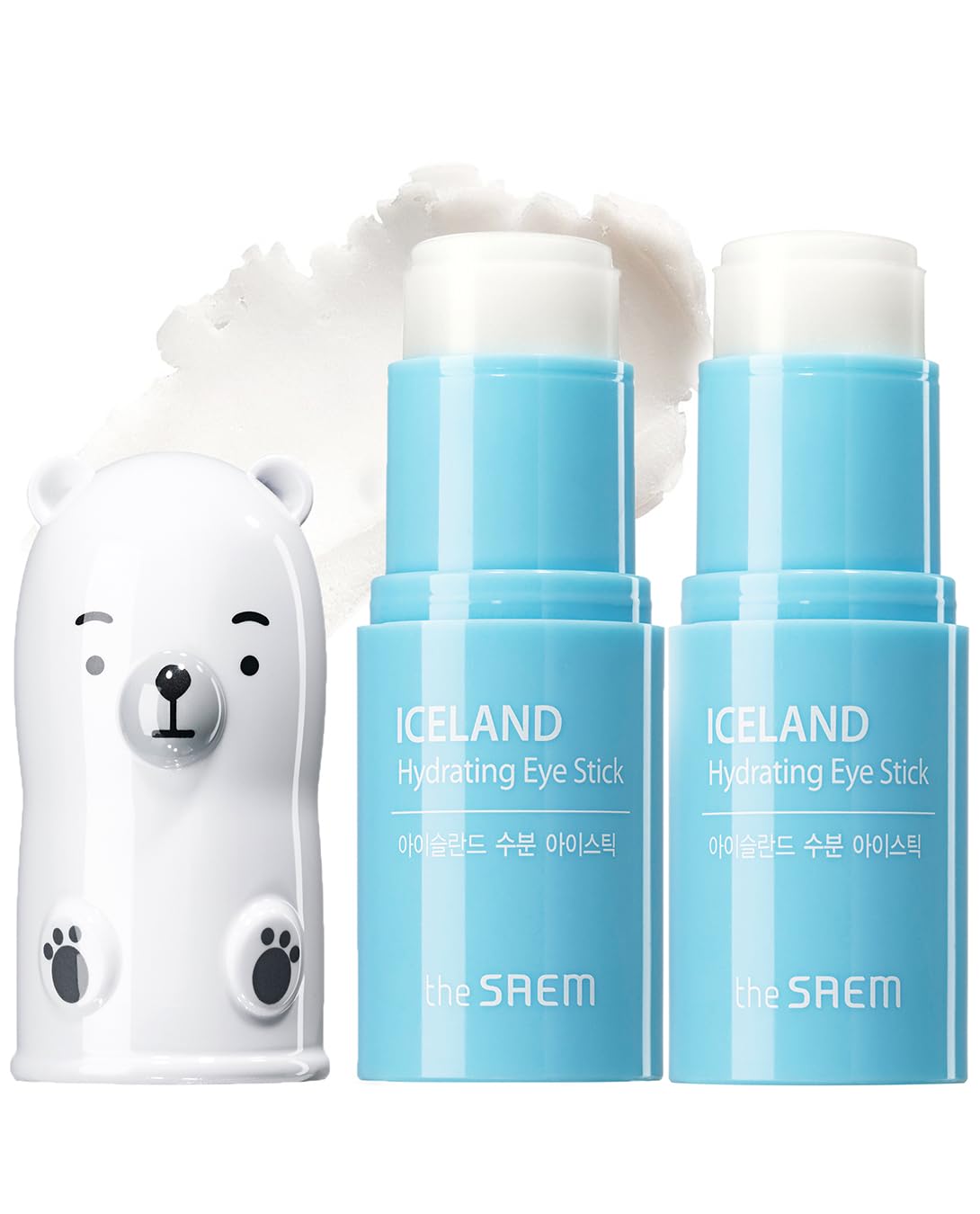 THESAEM Iceland Hydrating Eye Stick 0.24oz - Cooling Balm for Dark Circles and Puffiness – Under Eye Treatment - Reduce Wrinkles and Moisturizing - Minimize Dark & Puffy Eyes - Aqua Scent, 2 Pack