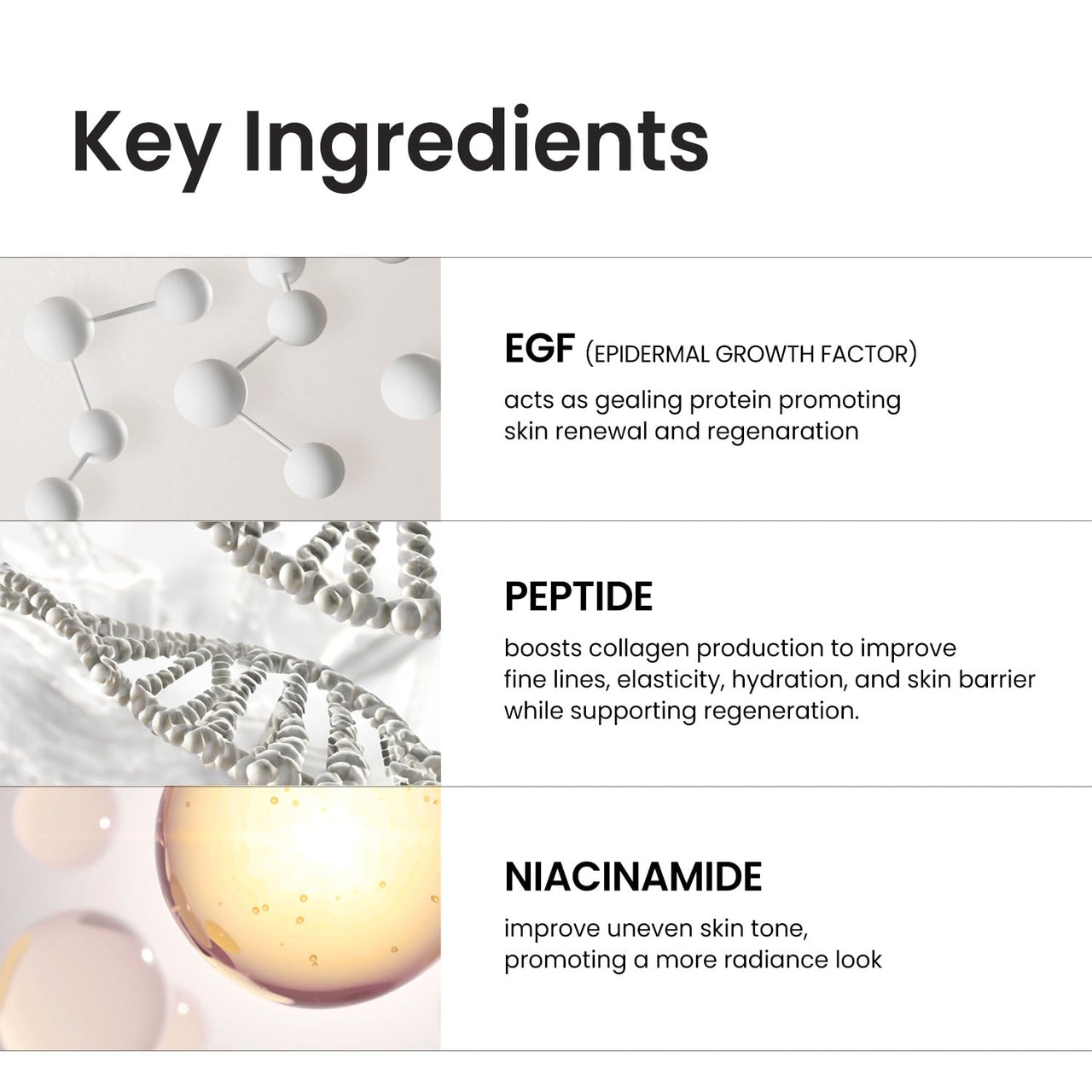 coxir INTENSIVE EGF PEPTIDES SERUM l EGF(Epidermal Growth Factor), Peptide, Niacinamide, Collagen l Firming l Korean Skincare (1.69 Fl Oz (Pack of 1))
