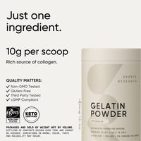 Thumbnail for Sports Research Gelatin Collagen Cooking Powder - Sourced from Pasture Raised Cows | Great for Cooking and Baking - Certified Keto Friendly and Non-GMO
