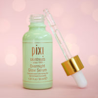 Thumbnail for Pixi Overnight Glow Serum | Glycolic Acid Exfoliating Serum for Radiance | Helps Reduce Fine Lines & Sun Spots | With Aloe, Cucumber & Nourishing Vitamins | 1.01 fl. oz/ 30 ml