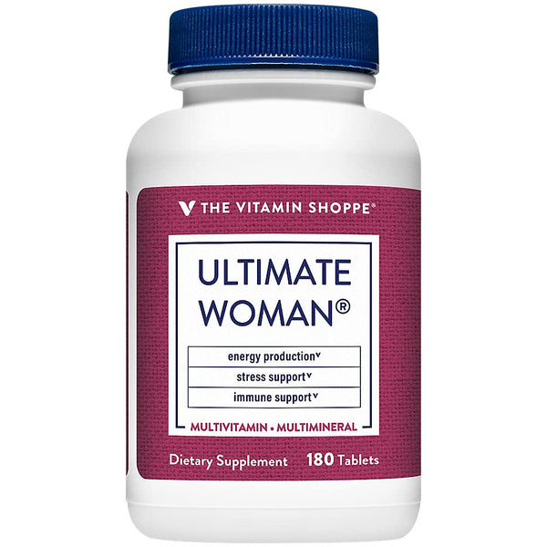 The Vitamin Shoppe Ultimate Woman Multivitamin - High Potency Daily Multi with Energy Blend, Complete Nutrition for Women (180 Tablets)