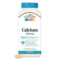 Thumbnail for 21st Century Calcium Plus D Tablets, 1000 mg, 90 Count