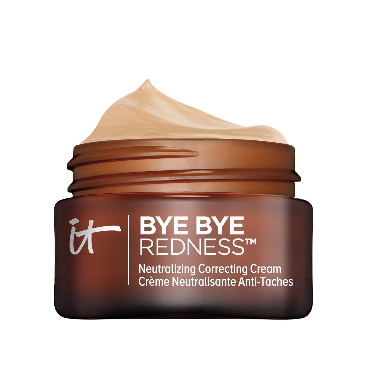 IT Cosmetics Bye Bye Redness Full Coverage Color Correcting Cream (Neutral Beige) - Redness Neutralizing Tinted Face Moisturizer, 12HR Hydration, Hyaluronic Acid, Colloidal Oatmeal - 0.37 fl oz