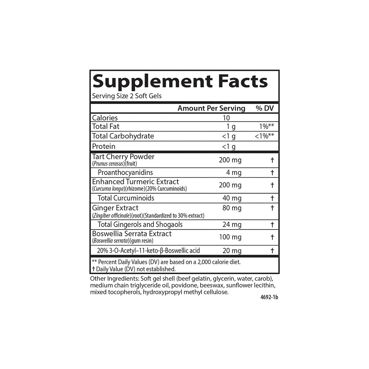 Carlson - Enhanced Mobility, Botanical Joint Support, Boswellia, Tart Cherry, Curcumin, Ginger, 120 Softgels