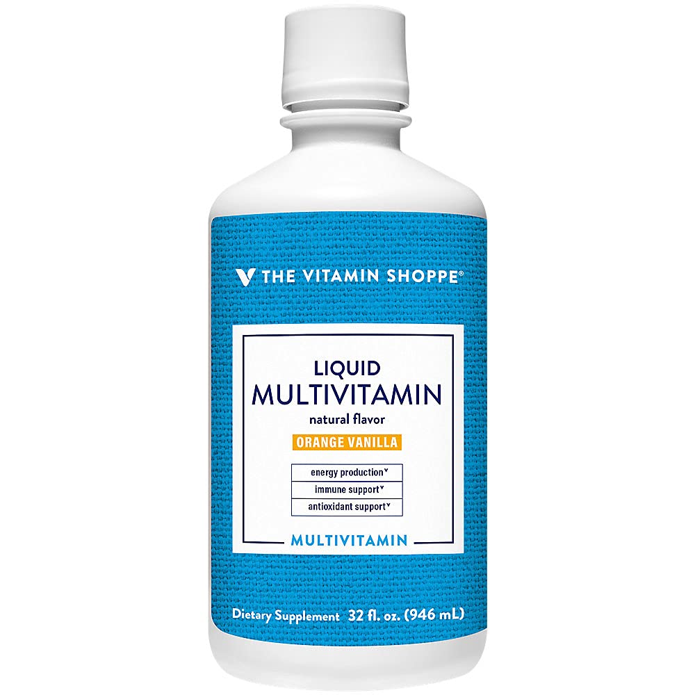 The Vitamin Shoppe Liquid Multivitamin - Easy Absorption Complete Nutrition | Orange Vanilla Flavor | 32 oz | Family Formula