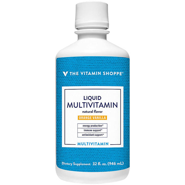 The Vitamin Shoppe Liquid Multivitamin - Easy Absorption Complete Nutrition | Orange Vanilla Flavor | 32 oz | Family Formula