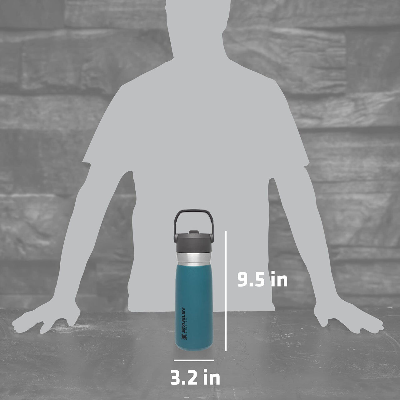 Stanley IceFlow Flip Straw Water Bottle 22 oz | Built-In Straw for Travel and Sports | Lightweight and Leak Resistant | Insulated Stainless Steel | BPA-Free | Lagoon