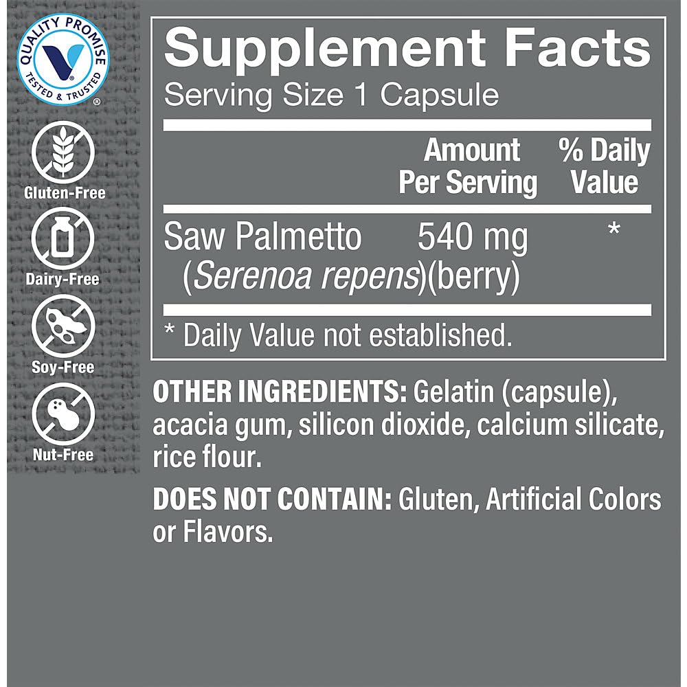 The Vitamin Shoppe Saw Palmetto Berries 540MG (300 Capsules) (300 Capsules)