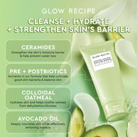 Thumbnail for Glow Recipe Avocado Ceramide Facial Cleanser, Korean Double Cleanse Second Step, Hydrating Gel-to-Foam Face Wash for Dry Skin, Barrier Support, Hyaluronic Acid + Colloidal Oatmeal (150ml)