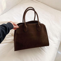 Thumbnail for Covelin Women's Retro Suede Tote Bag Ladies' Fashion Shoulder Handbag Top Handle Purse Small Coffee