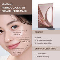 Thumbnail for Mediheal Retinol Collagen Cream Lifting Mask (10 Counts) for V Line Mask, Anti-Aging - Helps Reduce Fine Lines & Wrinkles, and Smoothens Skin