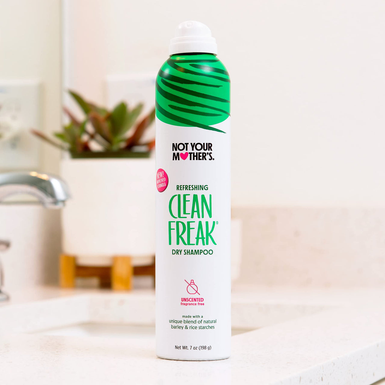 Not Your Mother's Clean Freak Unscented Dry Shampoo- Refreshing Dry Shampoo - Instantly Absorbs Oil and Odor for Refreshed Hair (7 Ounce (Pack of 4))