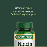 Thumbnail for Nature's Bounty Niacin 500mg Flush Free, Cellular Energy Support, Supports Nervous System Health, 120 Capsules