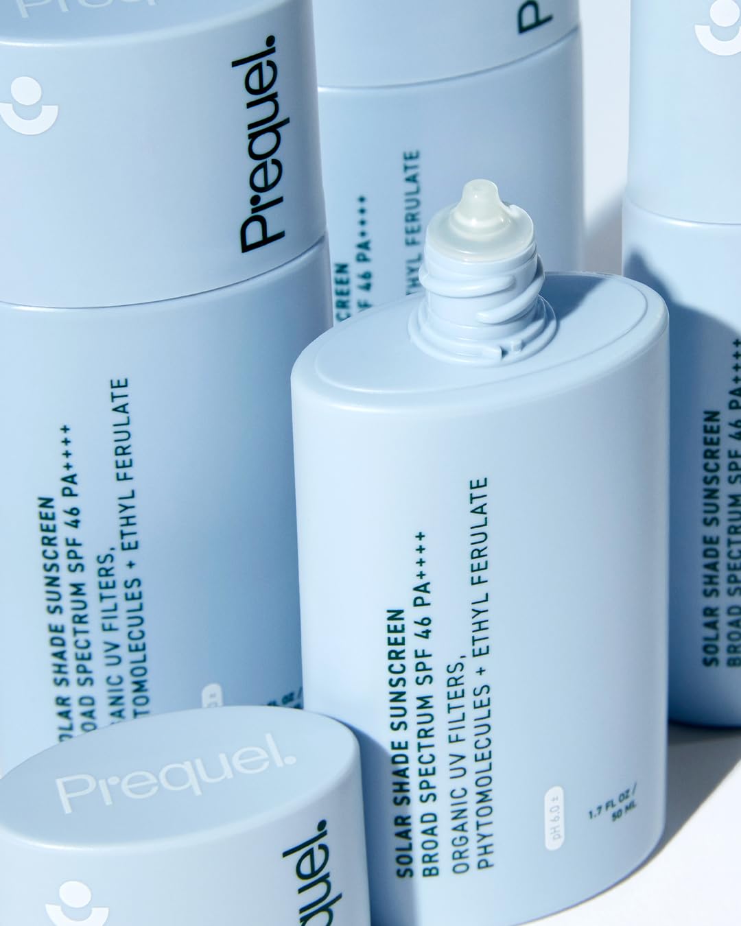 Prequel Skin Solar Shade - Moisturizing Face Sunscreen SPF 46 PA++++ Broad Spectrum UV Protection. Hydrating Sunblock for Dry Skin. Lightweight Travel Size Sun Protection, 1.7oz
