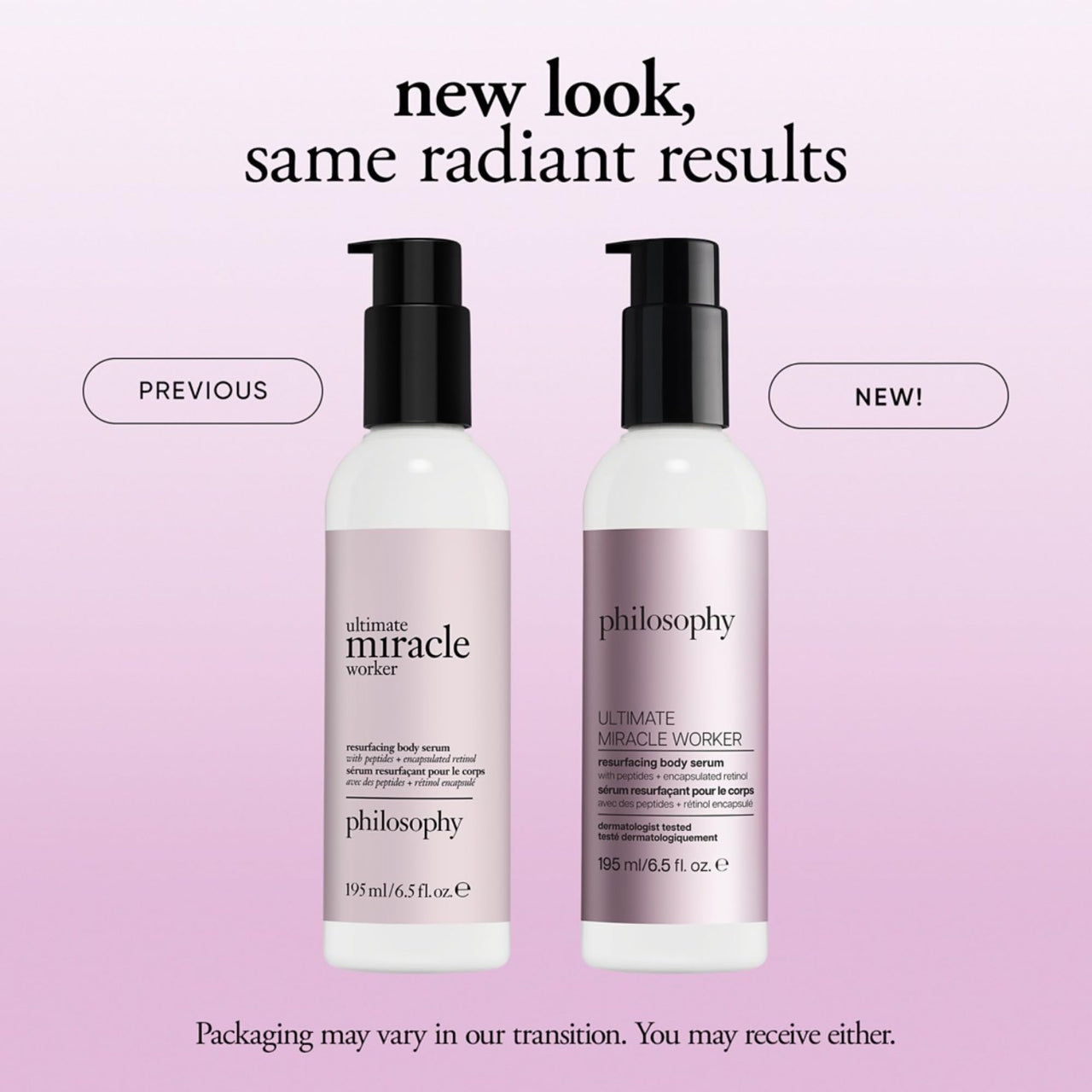 philosophy ultimate miracle worker resurfacing body serum - with retinol, hyaluronic acid & peptides - clinically proven to immediately double skin's moisture and reduce crepiness - 6.5 fl oz