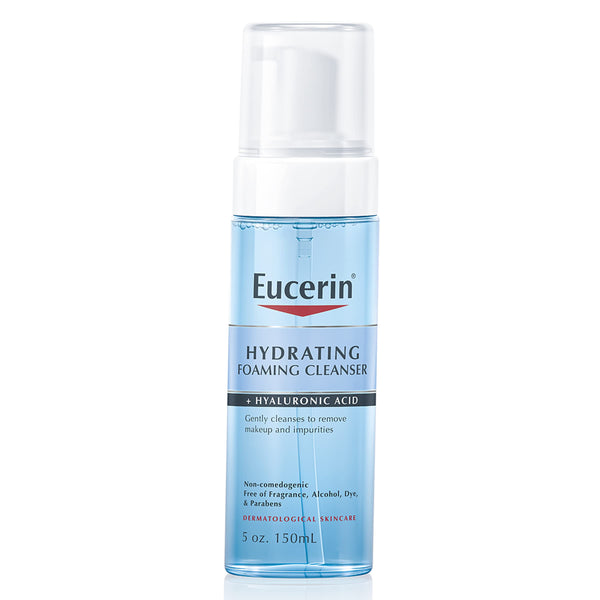 Eucerin Hydrating Foaming Daily Facial Cleanser with Hyaluronic Acid, 5 Fl Oz