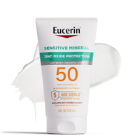 Thumbnail for Eucerin Sun Sensitive Mineral Sunscreen Lotion SPF 50 with Zinc Oxide Protection, Hypoallergenic Sunscreen for Sensitive Skin, Oxybenzone and Octinoxate Free, 4 Fl Oz Tube