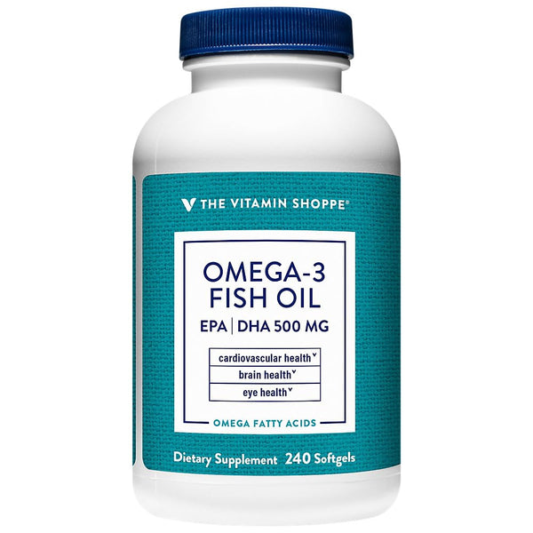 The Vitamin Shoppe Brand Omega 3 Fish Oil 1000 mg Softgels, 300 mg EPA & 200 mg DHA, Unflavored Fish Oil Supplement for Men & Women, Gluten Free, Soy & Dairy Free, 240 Softgels
