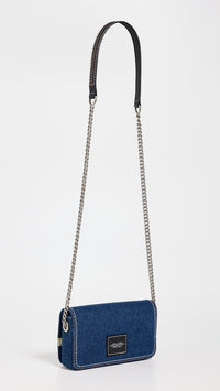 Thumbnail for Marc Jacobs Womens The Denim Chain Mini Bag Dark Wash Onesize