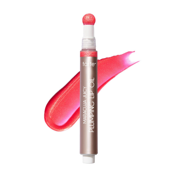 tarte maracuja juicy plumping lip oil - Hydrating & Volumizing Lip Plumper Gloss Balm with Nourishing Hyaluronic Acid, Plumps & Moisturizes, Vegan & Cruelty-Free, full size, shimmering candy apple