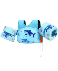 Thumbnail for HeySplash Swim Vest for Kids, Toddler Pool Floaties Fit 33-66 Lbs, Children Swimming Vest with Adjustable Strap, Swim Jacket Water Wing Arm Float, Puddle Beach Boat Jumper Boy Girl,Blue Shark