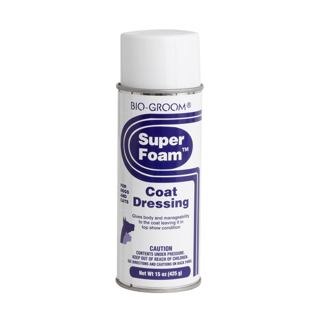 Bio-Groom Super Foam Coat Dressing - Dog Detangler Spray for Dematting, Texturizes, Prevents Dryness, Non-Oily, Cruelty-Free, Made in USA, Lanolin Dog Grooming Products - 15 oz 1-Pack