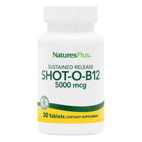 Thumbnail for NaturesPlus Shot-O-B12 5000 mcg - 30 Sustained Release Tablets - Supports Energy Production - Vegetarian, Gluten Free - 30 Servings