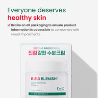 Thumbnail for Dr. G R.E.D. Blemish Clear Soothing Cream - Calming Korean Moisturizer for Redness - Soothes Acne & Irritation - With Centella Asiatica - Long-Lasting Hydration - 2.36 fl oz