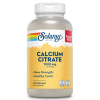 Thumbnail for Solaray Calcium Citrate 1000mg - Chelated Calcium Supplement - Supports Bone Strength and Healthy Teeth - Easy to Digest - Vegan - 68 Servings, 275 VegCaps
