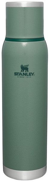 Stanley Adventure-To-Go Vacuum Bottle 1.4 qt Wide Mouth with Leakproof Cup Lid Keep Drinks Hot or Cold Packable for Travel Insulated Stainless Steel Thermal Bottle BPA-Free Hammertone Green