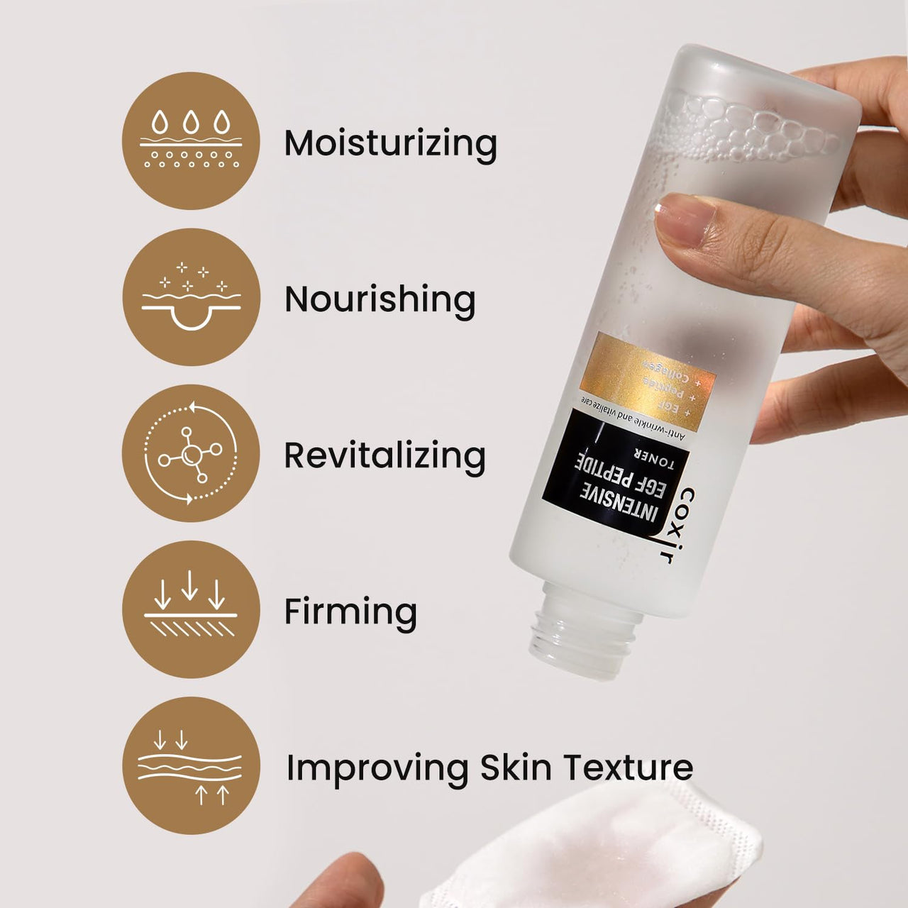 coxir Intensive EGF PEPTIDE Toner [50ml / 5.07 fl.oz.] l Day & Night Daily Toner for Face with EGF(Epidermal Growth Factor), Peptide Filtrate for Dull l Hydrating, Smoothing, Calming, Moisturizing