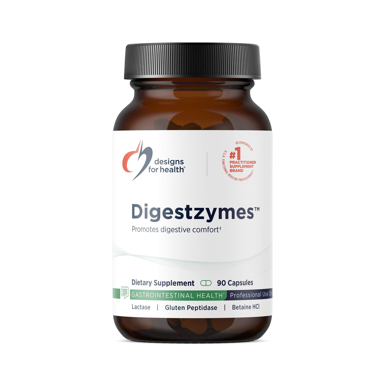 Designs for Health Digestzymes - Digestive Enzymes + Betaine Hydrochloride for Gas & Bloating Relief - Pepsin, Ox Bile, Lactase Enzyme & Lipase Enzymes for Digestion (90 Capsules)