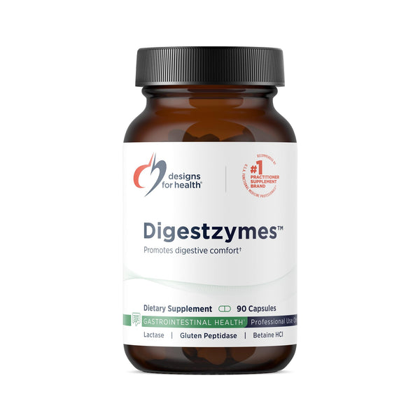 Designs for Health Digestzymes - Digestive Enzymes + Betaine Hydrochloride for Gas & Bloating Relief - Pepsin, Ox Bile, Lactase Enzyme & Lipase Enzymes for Digestion (90 Capsules)