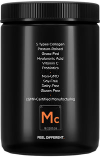 Thumbnail for Codeage Multi Collagen Peptides Powder + Probiotics Black Edition, Vitamin C, Hyaluronic Acid Powder Supplement, Grass-Fed, Hydrolyzed, Zero Carbs, Type I, II, III, V & X, Unflavored, 10.58oz
