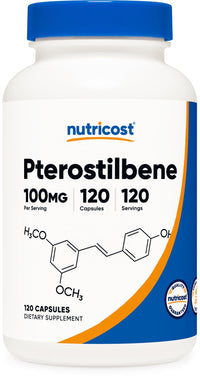 Thumbnail for Nutricost Pterostilbene 100mg, 120 Capsules - Non-GMO, Gluten Free