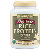 Thumbnail for NutriBiotic Certified Organic Rice Protein Vanilla, 1 Lb. 5 Oz | Low Carbohydrate Vegan Protein Powder | Raw, Certified Kosher & Keto Friendly | Made Without Chemicals, GMOs & Gluten | Easy to Digest